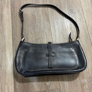 Ann Taylor Loft Dark Navy Adjustable Shoulder Bag Zipper Closure